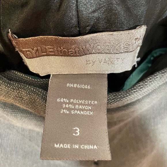 Style That Works By Vanity Gray Dress Pants Juniors Size 3 Y2K Flare Leg - Picture 7 of 11